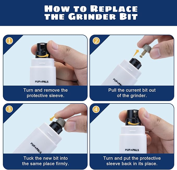 Dog Nail Grinder Replacement Heads for Pets - Efficient and Safe Diamond Nail Drill Bits - Replaceable Rotary Head Compatible with Most Brands Dog Nail Trimmers Grinding Wheel Tips (1 Pack)