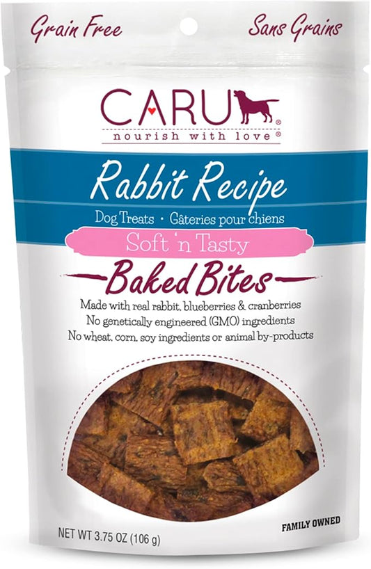 CARU - Soft 'n Tasty Baked Bites - Rabbit Bites Dog Treats - Flavorful Training Treats - 3.75 oz