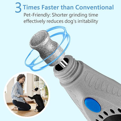 Diamond Rotary Nail Grinder Bits for Dog, 1/8" Diamond Dog Nail Grinder Attachment Attachment for Dremel Grinder Replacement Heads Pets Nail Care Clippers for Medium Large Dogs.