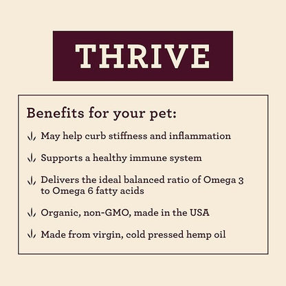 Hemp Well Thrive Chews for Dogs  Support Hip, Joint, and Heart Health, Promotes Immune and Skin Health, Organic.  8 Count