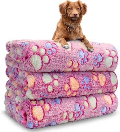 Dog Blankets for Medium Large Dogs Washable, 3 Pack Pet Blanket Washable 41" x 31", Fuzzy Soft Puppy Blanket Throw Cover for Kennel Crate Bed, Blanket for Dogs, Pet Blankets for Dogs