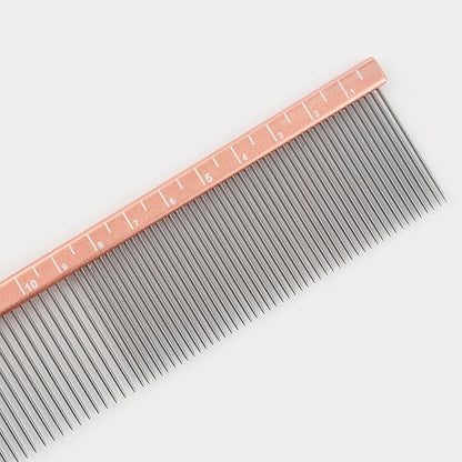 2-in-1 Megal Greyhound Comb for Dogs (Medium/Coarse), 69 Stainless Steel Pins Dog Comb, Aluminum 24.5cm Handle,Lightweight,Gently Remove Dogs Head/Body Fur, Professional Grooming Accessories