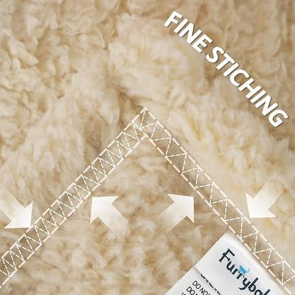 furrybaby Dog Blanket Soft Dog Blankets for Large Dogs Puppy Essentials Washable Sherpa Fleece Cat Blanket 41x65 Inches for Bed Furniture Couch Sofa (X Large, Beige)