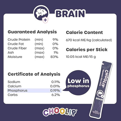 Squeeze Vita Stick Lickable Cat and Dog Treats – 7-Count Brain Support Sticks with Multivitamins, Soft Squeezable Paste for All Life Stages, Supporting Brain Health