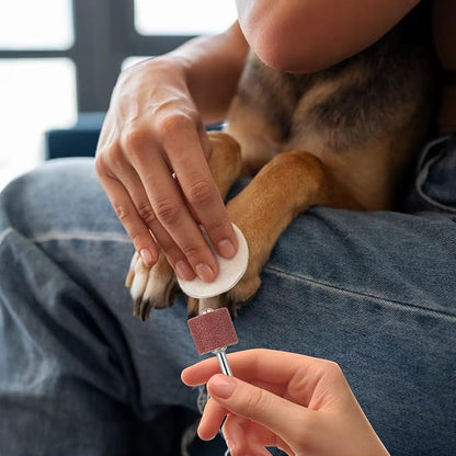 26 Pack Pet Nail Grinder Replacement Kit Sanding Drum Set with Grit Sanding Bands Dog Nail Smoother Dog Claw Care Pet Claw Grooming Supplies, 2 Sizes 1/2 Inch 120 Grit /0.31 inches 80 Grit