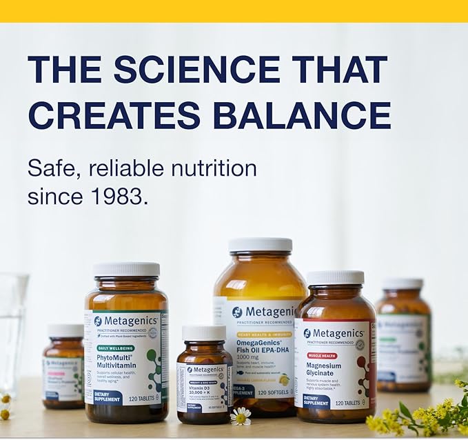 Metagenics OmegaGenics EPA-DHA 1000 mg - High Potency Omega-3 Fish Oil Supplement for Heart, Brain & Joint Health* - Sustainably Sourced - 60 Softgels