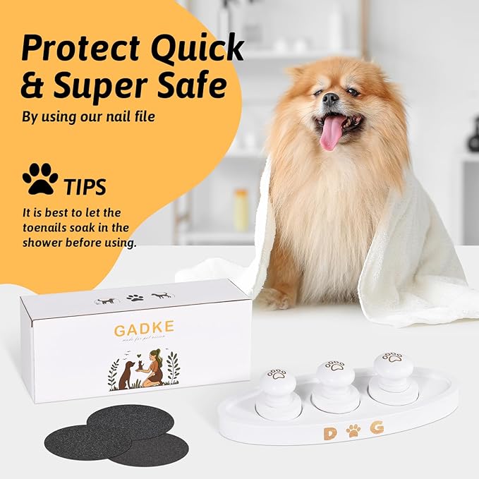 Set of 3 Dog Nail File, Dog Scratch Pad for Nails with 9 Pcs Replaceable Sandpaper, Storage-Friendly Dog Nail Scratch Board Pad with Tray, Dog Claw Care Kit for Zesty Paws, Dog Training Accessories