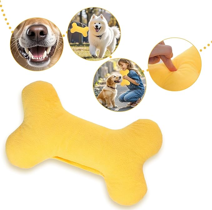 Dog Bone Pillow Bone Shape Pillow for Dogs 6 x 10 Inch Soft Calming Dog Toy for Small Medium Dogs