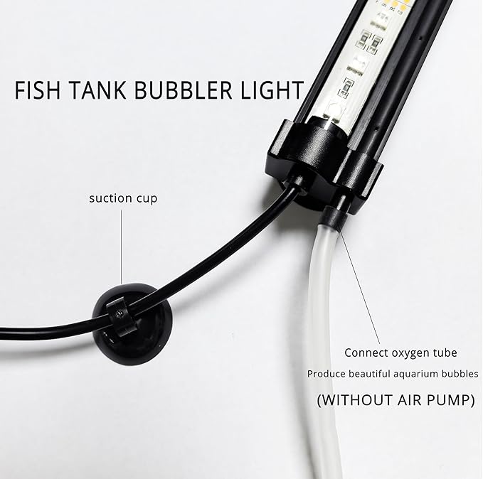Submersible Aquarium Light,LED Aquarium Air Bubble Light,RGB Color Changing Brightness Adjustable Timing Waterproof Remote Control Fish Tank Light Bar,Aquarium Light Bubbler Wall,22.8inch