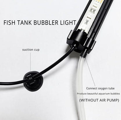Submersible Aquarium Light,LED Aquarium Air Bubble Light,RGB Color Changing Brightness Adjustable Timing Waterproof Remote Control Fish Tank Light Bar,Aquarium Light Bubbler Wall,42.5inch