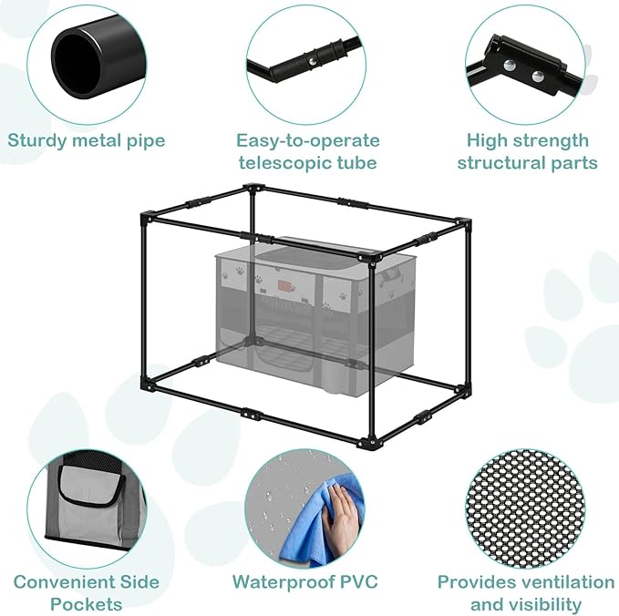 Portable Dog Playpen,Cat Playpen Pet Delivery Room,Portable Kennel Tent Game Pens Suitable for All Medium/Small Pets Metal Dog Crate,with Dog Pee Pad Carring Bag for Indoor/Outdoor Travel