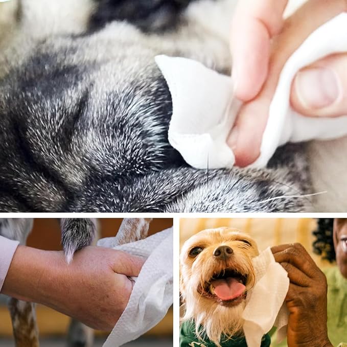 Pet Grooming Wipes for Dogs and Cats 80ct Hypoallergenic Dog Wipes Cleaning Deodorizing for Paws, Body and Butt