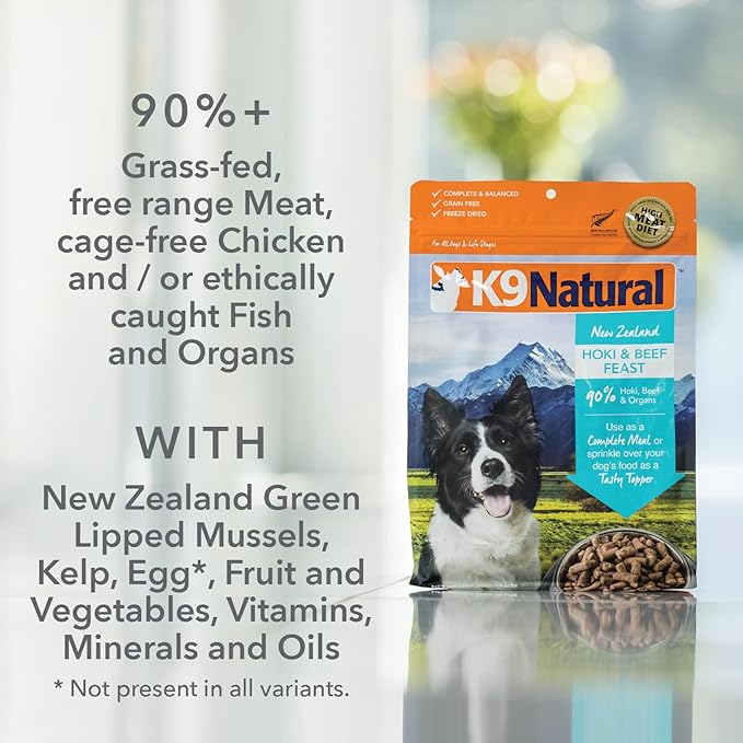 K9 Natural - Grain Free Freeze Dried Dog Food - Beef, 17.6 Ounce