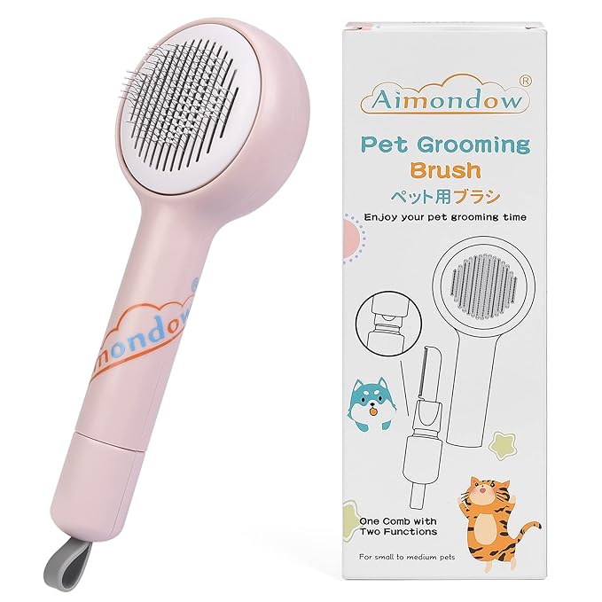 Dog Brush, Self Cleaning Slicker Brushes for Dogs Cats, Cat Grooming Brush, Shedding Tools for Massage, Removes Loose Undercoat Mats Tangled for Short Long Hair Puppy Kitten