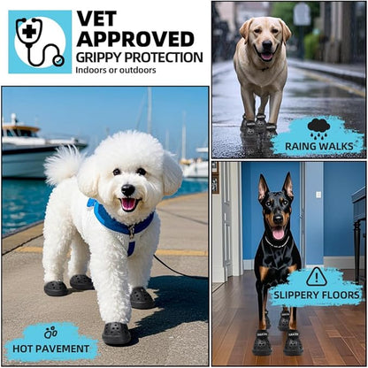 JZXOIVA Dog Shoes for Hot Pavement, Dog Booties for Large Dogs, Breathable Dog Boots & Paw Protectors, Adjustable Non-Slip Dog Rain Booties, Waterproof Pets Sandals for Beach Blue Size 9