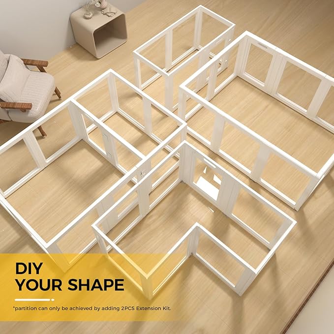 Extension Kit-Clear Acrylic Plastic Dog Playpen Indoor,for Puppy Cat Bunny Pet Pen, Easy Assemble Crate Kennel Enclosure Fence for Small & Medium Dogs (30.3" Height, 2PCS)