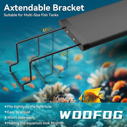 2 Pcs Aquarium Light Riser for Rimmed/Rimless Tanks, Aquarium Light High Holder Bracket, Steel Fish Tank Light Extenders Stands for LED, Light Riser for Aquarium -Black (Width 3 inch)