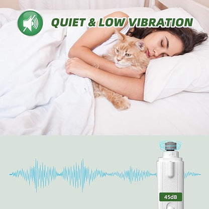 Dog Nail Clippers & Grinder 2 in 1,Electric Pet Nail Trimmer with 2 LED Light,Quiet Sharp Electric Nail Grinder Rechargeable for Large,Medium,Small Dogs & Cats