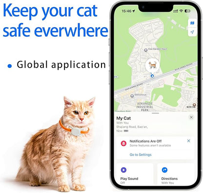 AirTag Pet Cat Tracker Collar & Equipped with Tracker; Airtag Holder; No Monthly Fees; Silicone Adjustable Collar; Not GPS Tracker; Very Soft