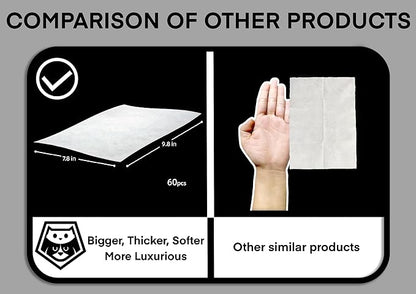 Dog Wipes - Extra Thick and Large Plant-Based Hypoallergenic Grooming Wipes for Dogs, Fragrance-Free, 20-Count Adventure Pack- Luxuriously Moist and Pet Cleaning Wipes