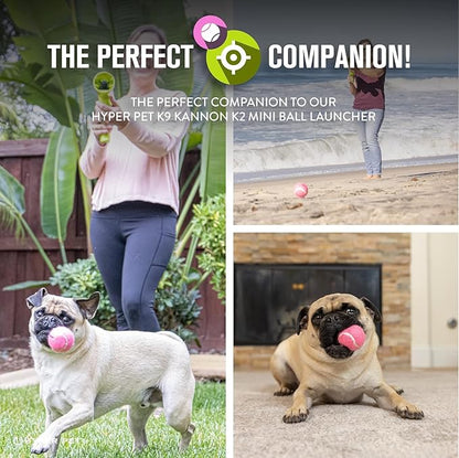 Hyper Pet MINI Tennis Balls for Dogs (Pet Safe Dog Ball Dog Tennis Balls for Exercise & Training) Dog Ball Interactive Dog Toys work with Hyper Pet K9 Kannon MINI Dog Ball Launcher - 4 Pack MINI Pink