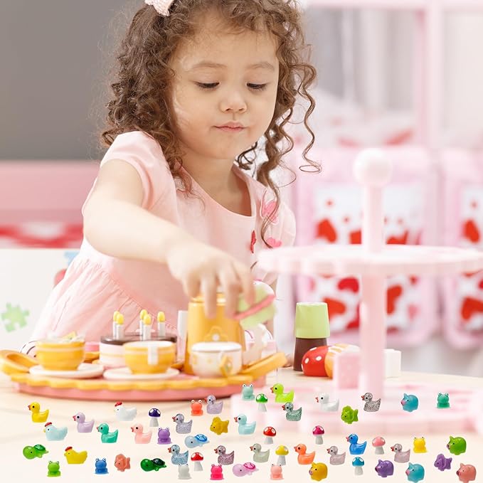 420 Pcs Mini Resin Animals 12 Styles Resin Animals Figurines Bulk for Fairy Garden Miniature Dollhouse Accessories Hide Crafts Decor