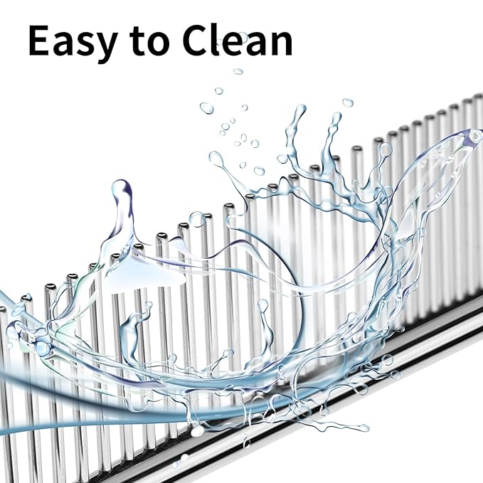 2PCS Dog and Cat Brush, Stainless Steel Pets Grooming Comb Kit, Detangler Deshedding Brush, Metal Knots Hair Remover 6.4" 7.5"