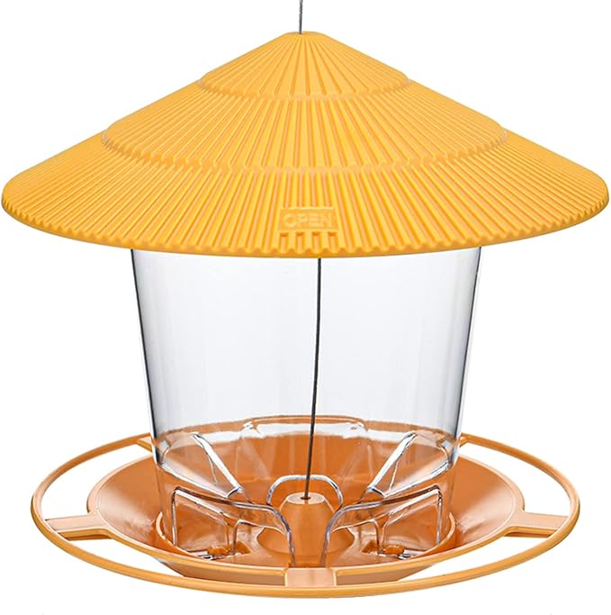 Bird Feeder Outdoor Hanging for Wild Bird Seed, Yellow