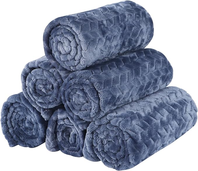 BVAGSS 6 Pack Small Dog Blanket, Super Soft Warm Pet Cover Blankets, Wheat Ears Print Puppy Fleece Flannel Blanket for Small Medium Dogs and Cats MW003