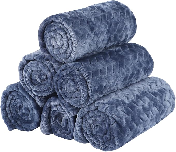 BVAGSS 6 Pack Small Dog Blanket, Super Soft Warm Pet Cover Blankets, Wheat Ears Print Puppy Fleece Flannel Blanket for Small Medium Dogs and Cats MW003