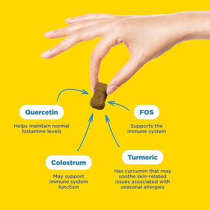 WILDPAW WonderBites for Fast Allergy Relief - Pet Supplement to Support Itchy Skin & Allergy Relief - Dog Skin & Coat Health Supplement - 90 Soft Chews