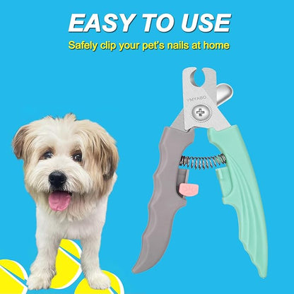 Dog Nail Clipper,Pet Nail Trimmers Safety Guard to Aviod Over Cutting,Puppy Cat Claw Trimmer,with Free Dog Comb & Nail File, Sharp Grooming Clipper, Great for Thick Toenail, Green