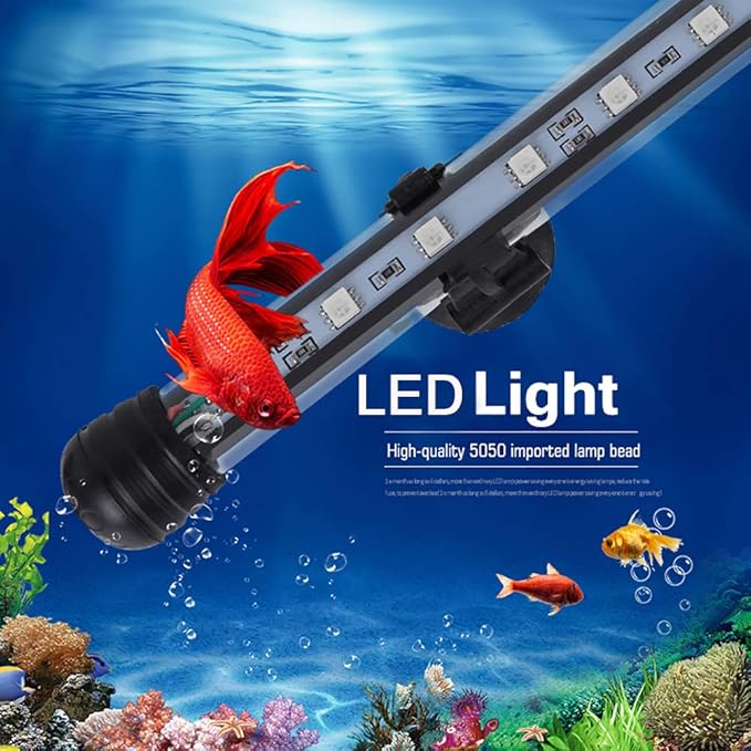 MQ 36 in Submersible LED Aquarium Light, 13W Color Changing Fish Tank Light with Remote Control, IP68 Crystal Glass 42 LEDs Lights Bar, for 38-45in Longest Side Tanks