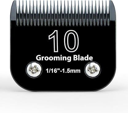 10# Dog Grooming Clipper Replacement Blades, Detachable Blade Compatible with Andis/wahl/Oster Pet Clippers,10 Blade 1/16-inch, Made of Ceramic & Stainless Steel Blade, Black