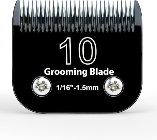 10# Dog Grooming Clipper Replacement Blades, Detachable Blade Compatible with Andis/wahl/Oster Pet Clippers,10 Blade 1/16-inch, Made of Ceramic & Stainless Steel Blade, Black