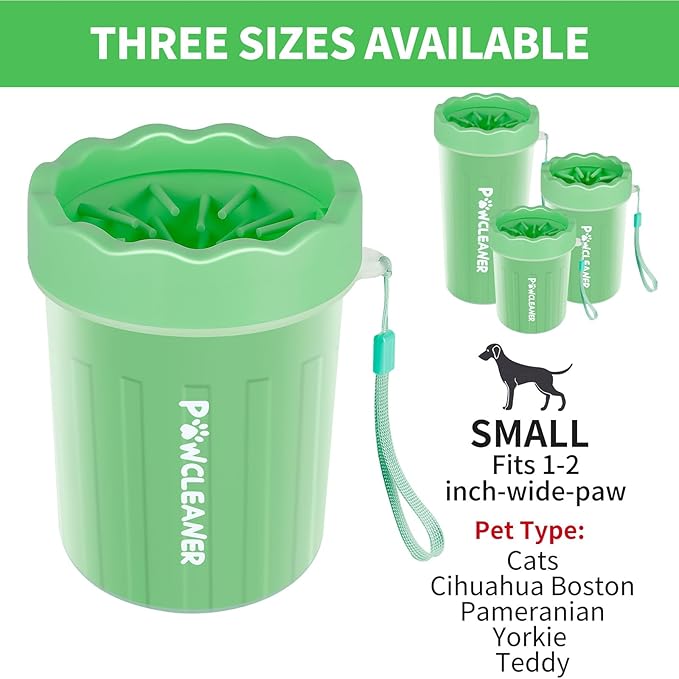 Dog Paw Cleaner for Dogs, (with 3Pcs Absorbent Towels & Adjustable Bath Brush) Dog Paw Washer, Pet Foot Cleaner (Light Green, Small)