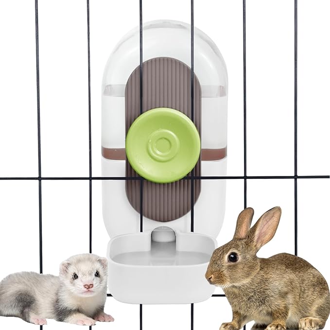28oz Hanging Automatic Water Dispenserï¼_abbit Water Bottle,Bunny Guinea Pig Ferret Water Bowl for Cage,Suitable for Small Animal Puppies(Cage Grid Spacing Over 1.2'')