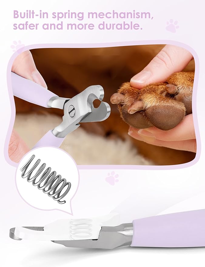 Heavy Duty Dog Nail Clippers -_uts Thick Nails Like Butter__pgraded Large Opening Professional Toenail Trimmer Razor Sharp Blade for Medium to Giant Breed (Purple)