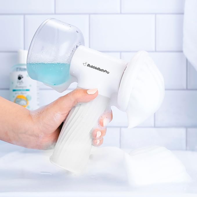 Dog Brush with Auto Foam Shampoo Dispenser  Pet Bath & Massage Brush for Dogs and Cats  Soft Silicone Grooming Tool for Easy Cleaning and Relaxing Massage
