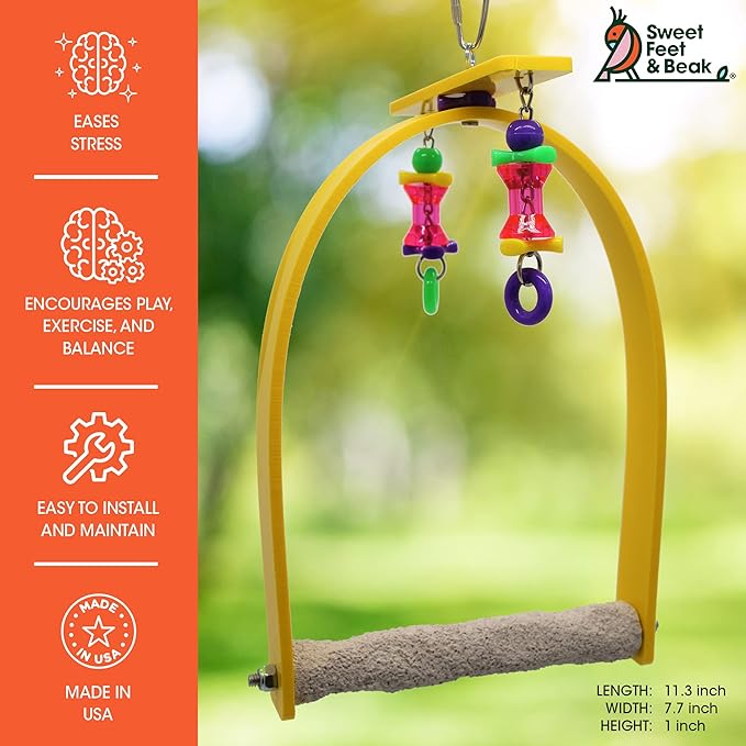 Small Whirly Bird - Perfect Cage Toy Stimulates Visual and Physical Activity - Safe, Non-Toxic, Cage Accessories for Small Birds