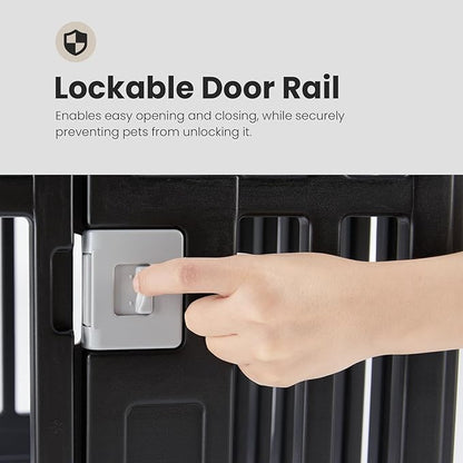 Dog Playpen 6-Panel 24" | Safe & Secure Indoor/Outdoor Pet Fence | Folding & Portable | 35 x 35 x 24IN, Ideal for Small to Medium Dogs | Easy to Clean ï¼_lackï¼