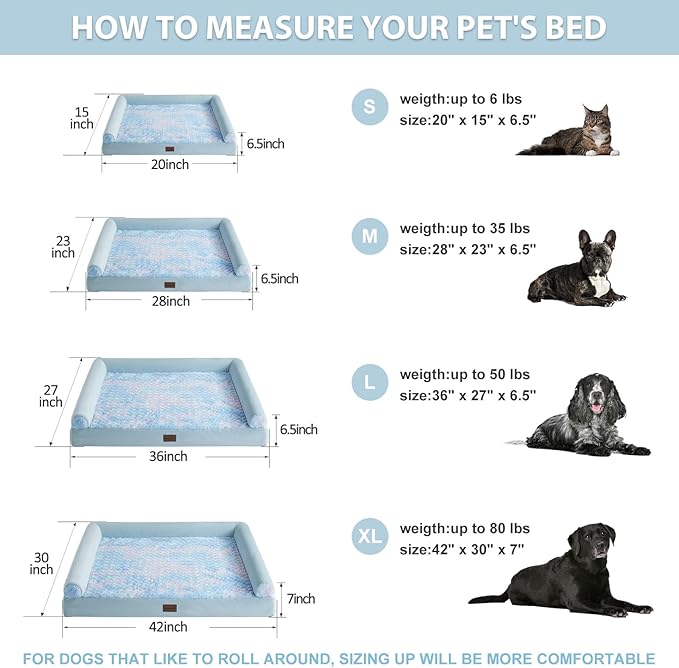 BFPETHOME Dog Beds for Large Dogs, Orthopedic Dog Bed for Medium Large Dogs,Big Waterproof Couch Dog Pet Bed with Removable Washable Cover