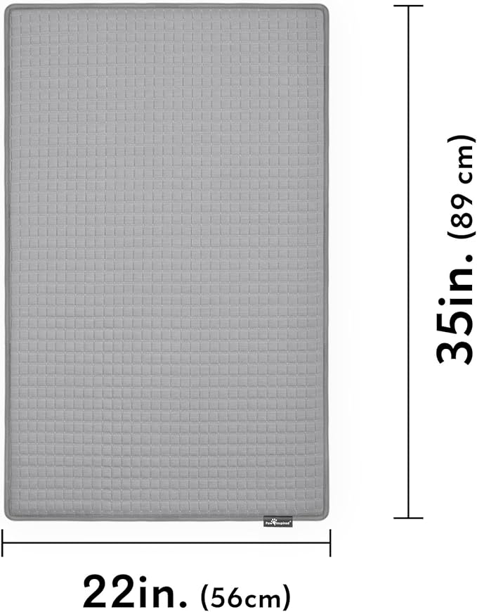 Paw Inspired Cooling Orthopedic Crate Pad for Dogs, Washable Memory Foam Dog Cooling Mat (35x22 Inch Medium/Large Size for 36 Inch Kennel, Gray)