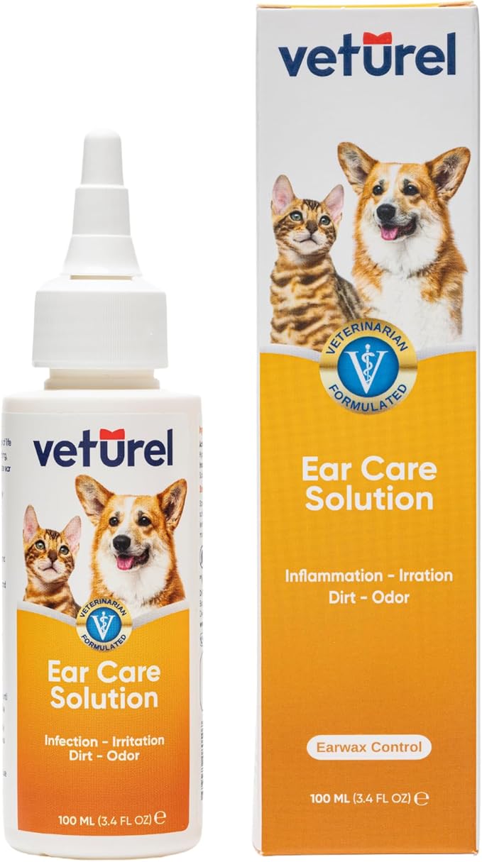 Gentle Dog Ear Care - Dog Ear Odor - Dog Ear Cleaner - Ear Wash for Dogs - Cat and Dog Ear Cleaning Solution - Soothes Itchy Ears - Removes Ear Wax - Cat Ear Care 3.4 oz