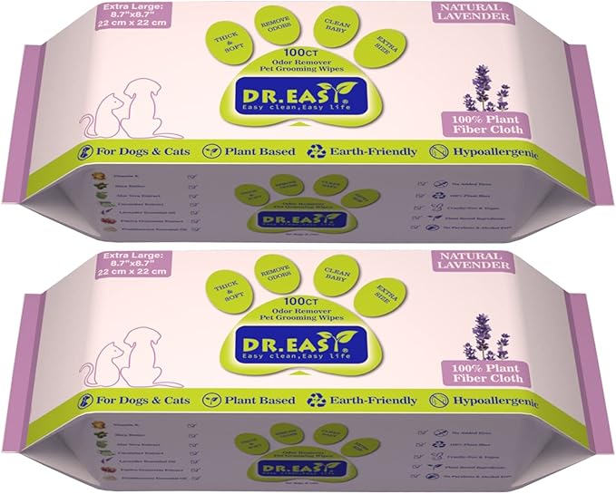 DR.EASY Lavender 200ct Scent Pet Wipes for Dogs and Catsï¼_ars, Face, Butt, Body and Eye _onvenient, Natureï¼_ome or Travelï¼_est Pet Supplies