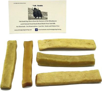 Yak Snak Dog Chews - All Natural Hard Cheese Himalayan Dog Treats - Long Lasting Dog Chews, Made from Yak Milk, Small, Medium. Large & Extra Large Sizes (Small 5-Pack)