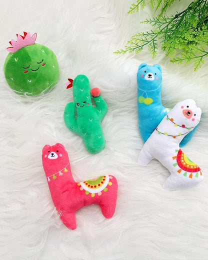CiyvoLyeen Cactus Llama Catnip Toys 5Pcs Chew Interactive Toy for Cat Lover Cute Birthday Gift Indoor Kitty Bite Pet Supplies