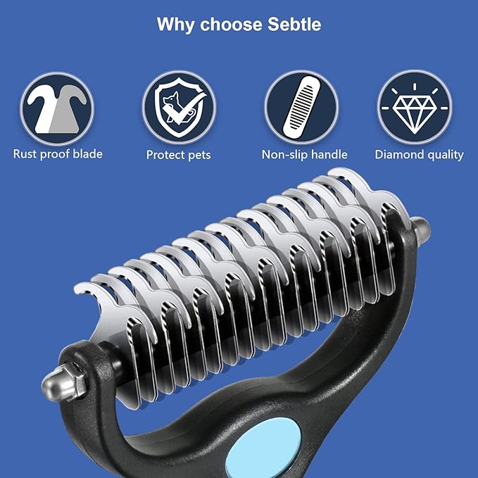 Dog Brush for Shedding,Double Sided Undercoat Rake Comb, Pet Grooming Brush for Small, Medium Dogs and Cats,Furminator Tool Remove 98% Mats,Tangles