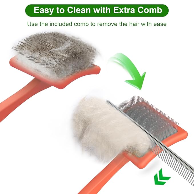 Dog Slicker Brush with Undercoat Rake for Cats, Grooming for Pets, Dogs, Cats