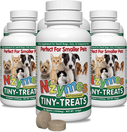Nzymes® Antioxidant Tiny Treats - for Dogs Joints, HIPS, Paralysis, Skin, Coat, Hair Loss, Aging, Digestion, Seizures - Dog Treats for Small Dogs - 540 Treats - Made in The USA